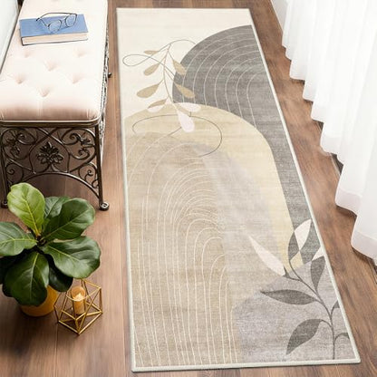 MUJOO Washable Runner Rug 2x6 Area Rug Non Slip Mid Century Modern - color: Beige（modern）, size: 2' x 6' (Rectangular)