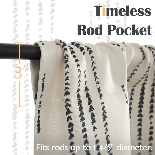 jinchan Striped Window Valance 16 Inch Modern Boho 1 Panel Black on Beige - color: Boho| Black on Beige, size: 52"W x 16"L (Pack of 1)