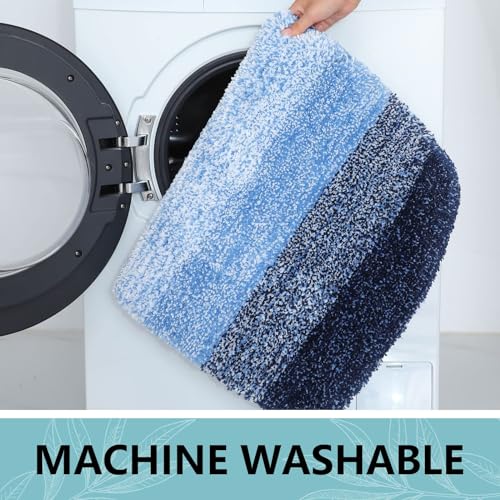 Arotive Microfiber Bathroom Rugs, Shaggy Soft Absorbent Bath Rug, 40x32 - color: Blue, size: 40" X 32"