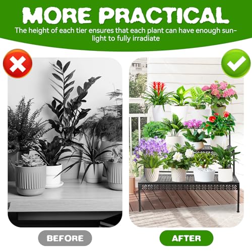 3 Tier Metal Plant Stand, Ladder Flower Pot Holder Plant Stands