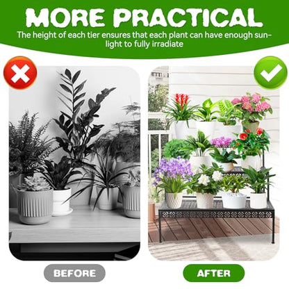 3 Tier Metal Plant Stand, Ladder Flower Pot Holder Plant Stands