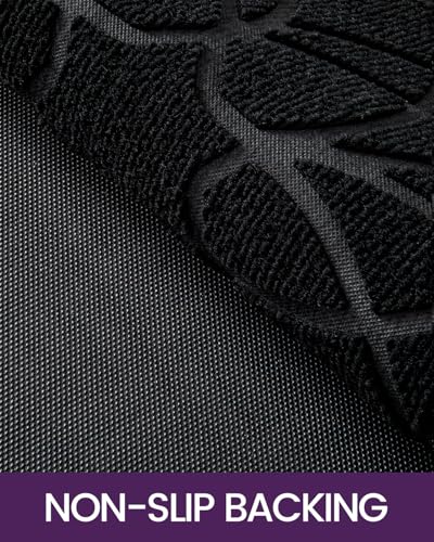 DEXI Front Door Mat Outside Entrance 3x5, Heavy Duty Non Slip, Black - color: Black, size: 35" X 59" (Rectangular)