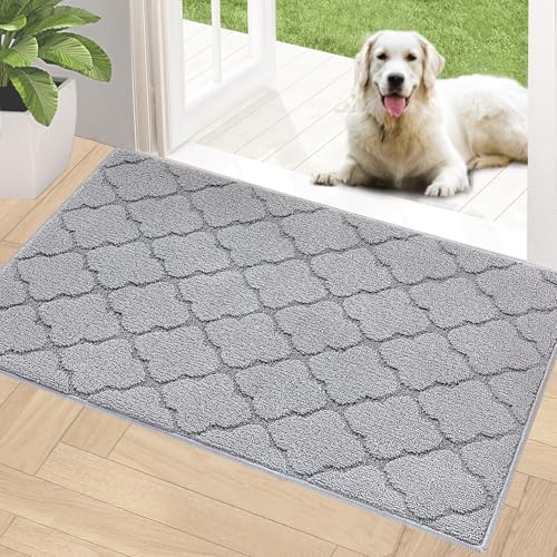 Timo Indoor Door Mat 24" x 36", Dirt Trapper Door Mats, Light Grey - color: Light Grey, size: 24" x 36"