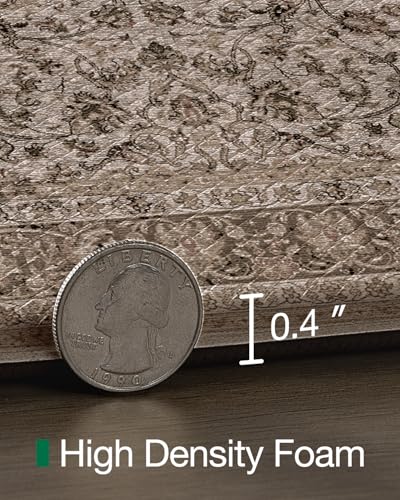 LUMI Kitchen Floor Mats Cushioned Anti Fatigue Set of 2,17"x30"+17"x59" - color: Brown & Olive, size: 59"L x 17"W x 0.4"Th + 30"L x 17"W x 0.4"Th