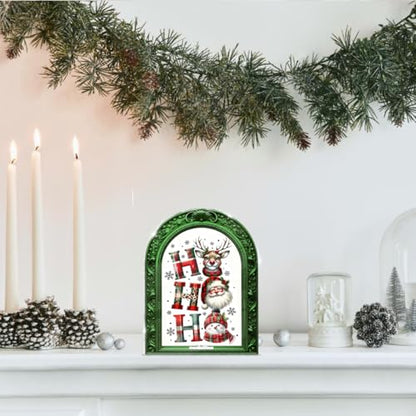 Funny Santa Laughter Framed Christmas Sign Table Decorations - color: HOHO1