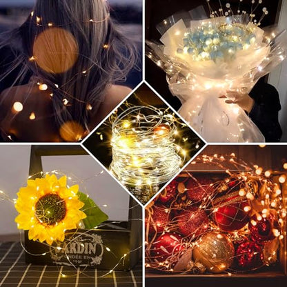 12 Pack Fairy Lights 7Ft 20 LED Twinkle String Lights 3 Modes Battery Operated Waterproof Firefly Starry for Mason Jar Wedding Birthday Party Table Centerpieces Bedroom Christmas,Warm White - color: Warm White, size: 12