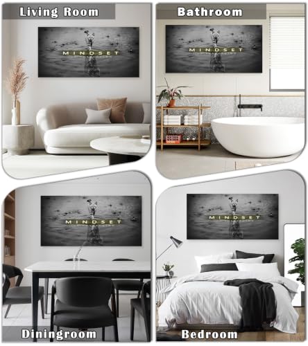 Cat Tiger Reflection Canvas Wall Art Mindset Motivation Poster - color: Black, size: 48"L x 24"W