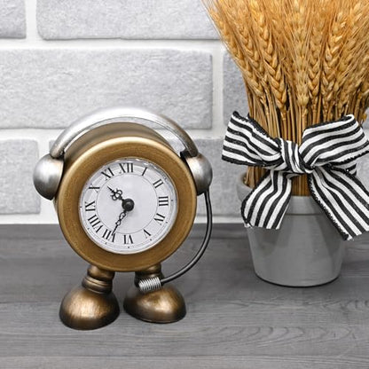 Ikee Design Gold DJ Desk Clock Modern Mantel Small Table Clock