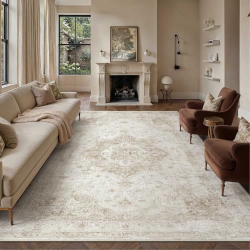 8x10 Beige Neutral Area Rug - color: Farmhouse | Beige, size: 8' x 10' (Rectangular)