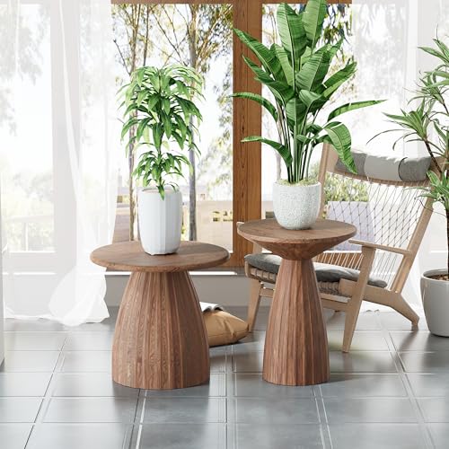 Corner Metal Plant Stand Set of 2 Indoor, Anti-Rust Small Flower Pot Stand, Mid Century Modern Plant Holder, Round Single Plant Stool Shelf, for Home, Patio, Garden, Balcony, Outdoor, Gold - color: Wood Set