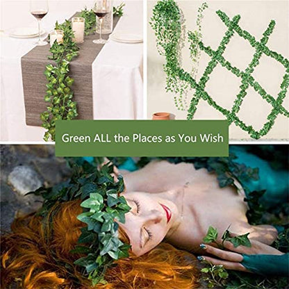 Fake Vines with Fairy Lights 12PCS 86FT Artificial Ivy Garland with Lights 8 Modes Remote Hanging Plants Faux Greenery Leaves for Bedroom wall Art Aesthetic Office Wedding Party Home Garden Decor