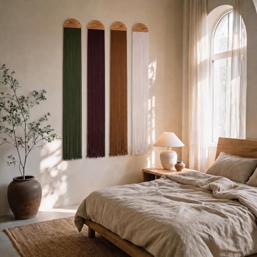 Mokof 4 Pack Macrame Wall Hanging for Boho Home Decor, 71" Long - size: 71"L x 9.5"W