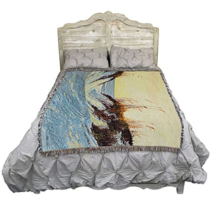 Pure Country Weavers Dune Blush Blanket by Roger Bansemer - Coastal Ocean Beach Gift Tapestry Throw Woven from Cotton - Made in the USA (72x54) - color: Dune Blush