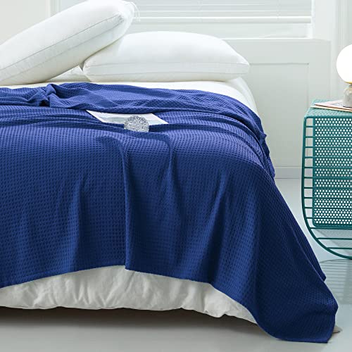AmyHomie Cooling Waffle Blanket Queen Size, 100% Rayon Derived from Bamboo - color: Blue Violet, size: Queen (90"x90")