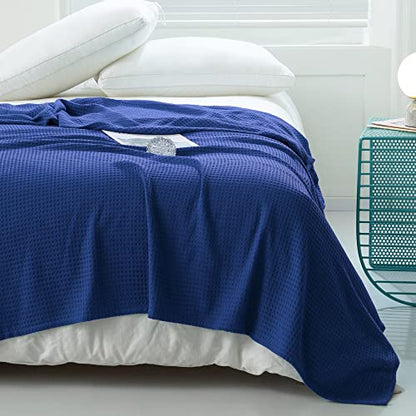 AmyHomie Cooling Waffle Blanket Queen Size, 100% Rayon Derived from Bamboo - color: Blue Violet, size: Queen (90"x90")