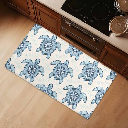 Sea Turtle Kitchen Comfort Mat 36x20in Anti-Fatigue Kitchen Mats - color: Sea Turtle