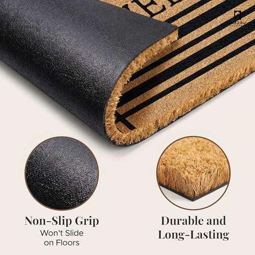 Coir Welcome Mat, Non-Slip, Welcome Classic 5, 17x29 in - color: Welcome Classic 5