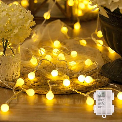Dailyart Globe String Light, 40 Led 13FT Battery Operated String Lights, Waterproof Outdoor Indoor String Lights for Bedroom, Classroom Decor, Battery Operated Christmas Lights