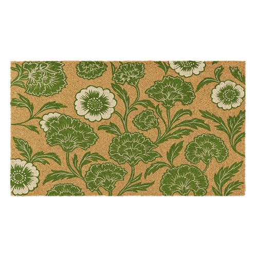 Coir Door Mat Front Door Decor Welcome Mat Chelsea Green 30x17 - color: Olive