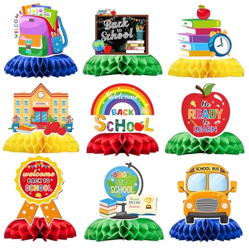 9PCS Back to School Table Centerpieces, First Day of School Table Decor - style: Back to School