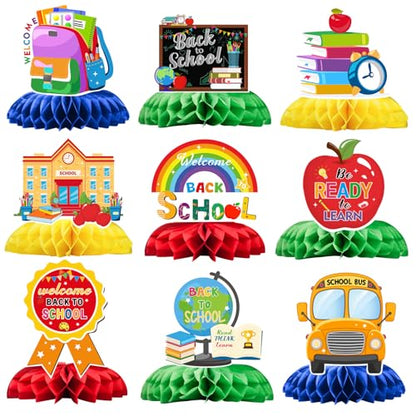 9PCS Back to School Table Centerpieces, First Day of School Table Decor - style: Back to School