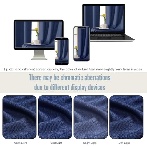 Blue Short Window Curtains Tier 2 Panels Set 30 Inch Drapes - color: Blue, size: 30"W x 30"L (Pack of 2)