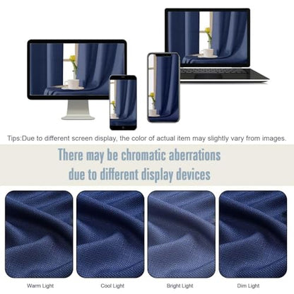 Blue Short Window Curtains Tier 2 Panels Set 30 Inch Drapes - color: Blue, size: 30"W x 30"L (Pack of 2)