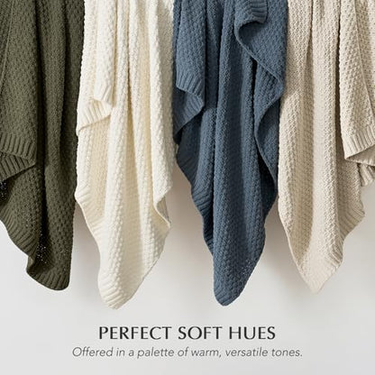 EVERGRACEHOME Chunky Chenille Knit Throw Blanket, 50 x 60, Beige - color: Beige, size: 50" X 60"