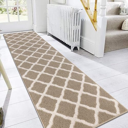 SHACOS Washable Kitchen Runner Rugs 2x8 ft Non Slip Dirt Trappe, Beige - color: Beige, size: 2' x 8'