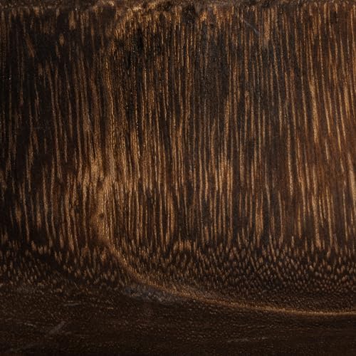 Creative Co-Op Round Paulownia Wood Decorative Bowl, Marbled Brown Finish