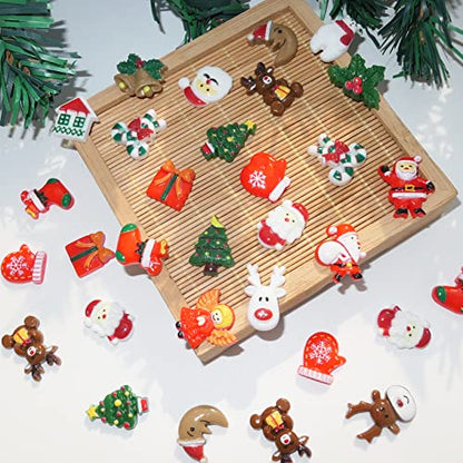 HADDIY Christmas Resin Charms for Crafts,100pcs Flatback Slime Beads Decor