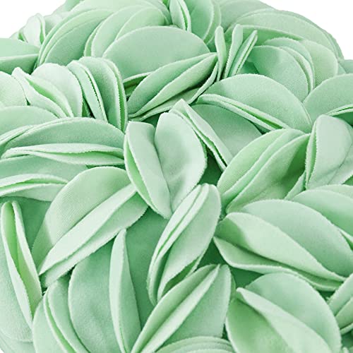 KINGROSE Luxury Solid 3D Flower Throw Pillow Cover, Mint Green, 12x20 Inch - color: Mint Green - Solid Suede
