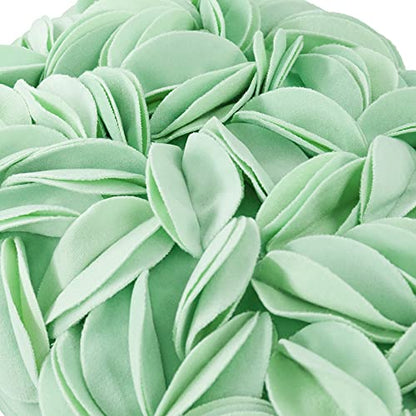 KINGROSE Luxury Solid 3D Flower Throw Pillow Cover, Mint Green, 12x20 Inch - color: Mint Green - Solid Suede
