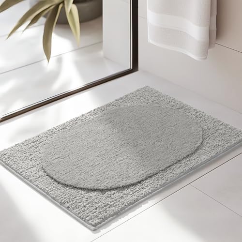 DEXDE Bathroom Rugs Non-Slip Mat for Bathroom Floor Shower,24x16 Gray