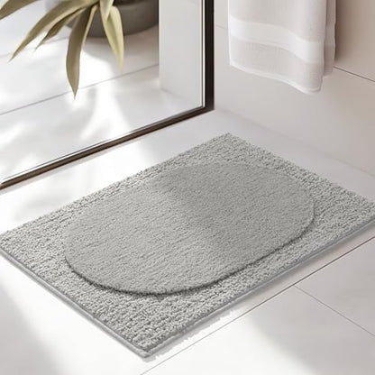 DEXDE Bathroom Rugs Non-Slip Mat for Bathroom Floor Shower,24x16 Gray