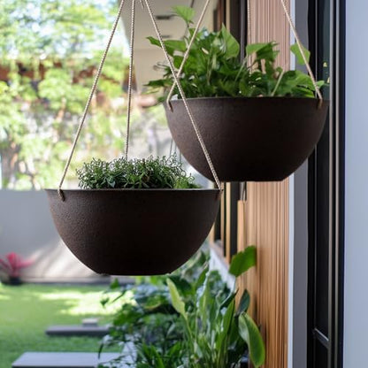 LA JOLIE MUSE Hanging Planter Baskets for Outdoor Plants, Set of 2, 13 Inch - color: New Iron Color