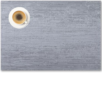 Placemats Set of 6 - Easy Clean Woven Vinyl Placemat for Dining Table, Indoor/Outdoor Place Mats, Washable PVC Table Mats（Gray） - color: F-gray