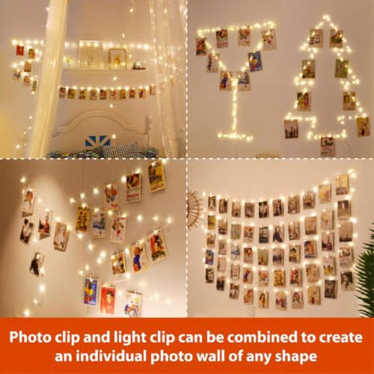 HXWEIYE 120LEDs Photo Clips String Light, 40Ft USB, Remote, 8 Modes & Timer - color: Warm White, size: 40 Feet, 120 LEDs, USB Powered, 8 Modes