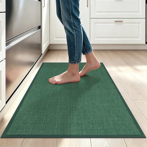 SHACOS Non Slip Kitchen Sink Rug, 17x30 Inch, Green - color: Green, size: 17x30"