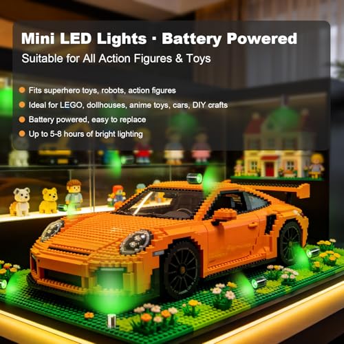 Aogist 12 PCS Green Mini LED Spot Lights, Battery Operated Tiny SMD Lamps - color: Green, size: 12