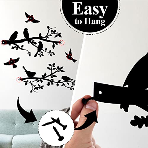 Youyole 5 Pcs Metal Wall Art Birds on Branch Silhouette for Home Garden