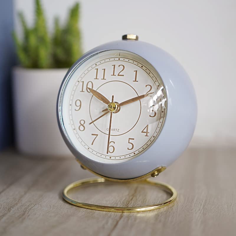 SHISEDECO Small Tableclocks Classic Non-Ticking Tabletop Alarm Clock,Blue - color: Blue