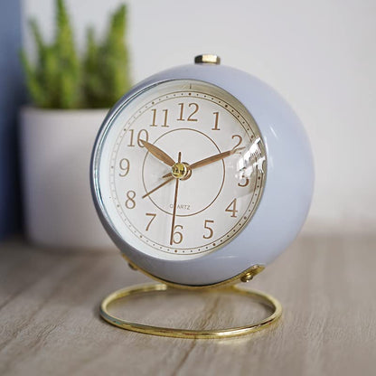SHISEDECO Small Tableclocks Classic Non-Ticking Tabletop Alarm Clock,Blue - color: Blue