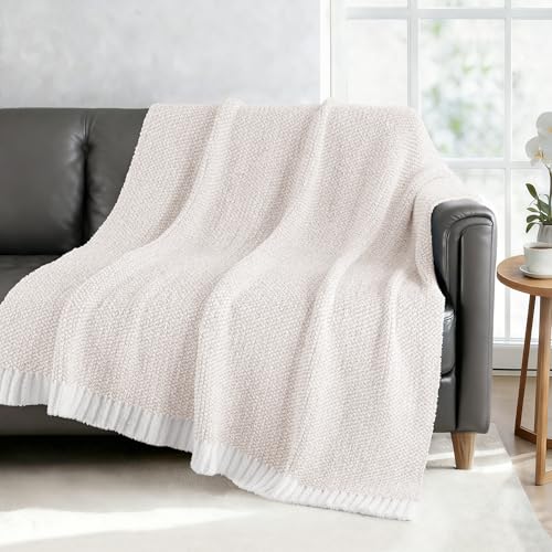 Exclusivo Mezcla Reversible Knit Throw Blanket for Couch, Heather Camel - color: Heather Camel, size: Throw (50"x60")