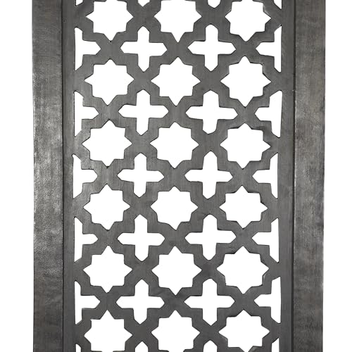 Deco 79 Wood Geometric Handmade Home Wall Decor Carved Wall Sculpture, Wall Art 20" x 1" x 72", Black