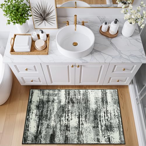 Merelax 2x3 Entryway Door Mat—Washable, Non-Slip, Black White, Low Pile Rug - color: Black White, size: 2' x 3'(24''x36'')