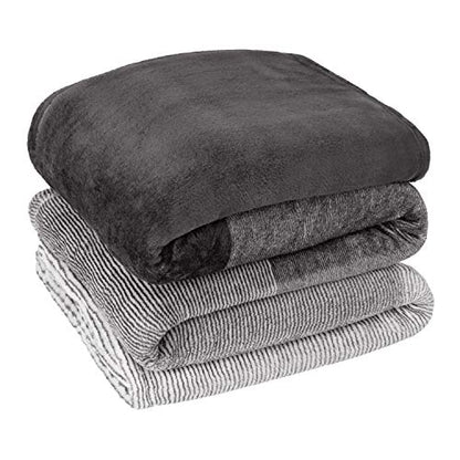 PAVILIA Gray Ombre Fleece Throw Blanket for Couch Sofa Bed, 50x60 - color: Gradient - Charcoal, size: 50 x 60 Inches - Throw