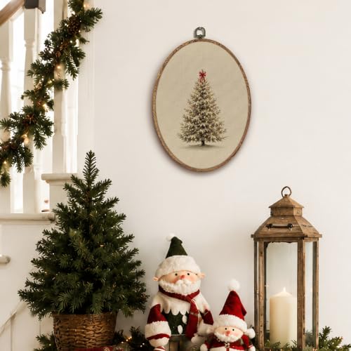 Yorhifa Rustic Christmas Tree Framed Wall Art 8.5x11.5in - color: Rustic