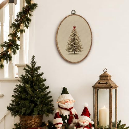 Yorhifa Rustic Christmas Tree Framed Wall Art 8.5x11.5in - color: Rustic