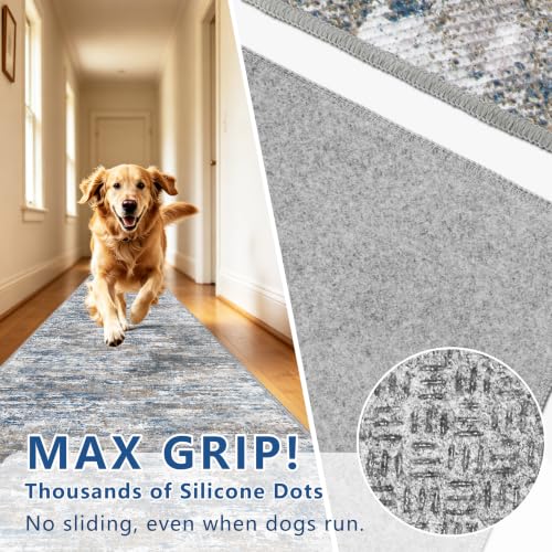 Hallway Runner Rug 3x10 Textured Non Slip Carpet Runner,Abstract Multi - color: Abstract-multi, size: 3' x 10' (Runner)